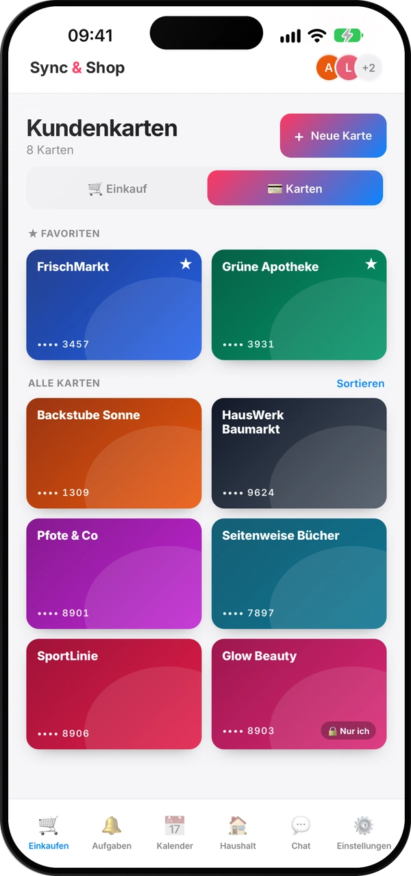 Sync & Shop – Kundenkarten